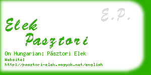 elek pasztori business card
